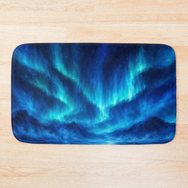 Artikelvorschau, Arktische Aurora Borealis Blauer Nebel Kunst entworfen und verkauft von irfanshikh.