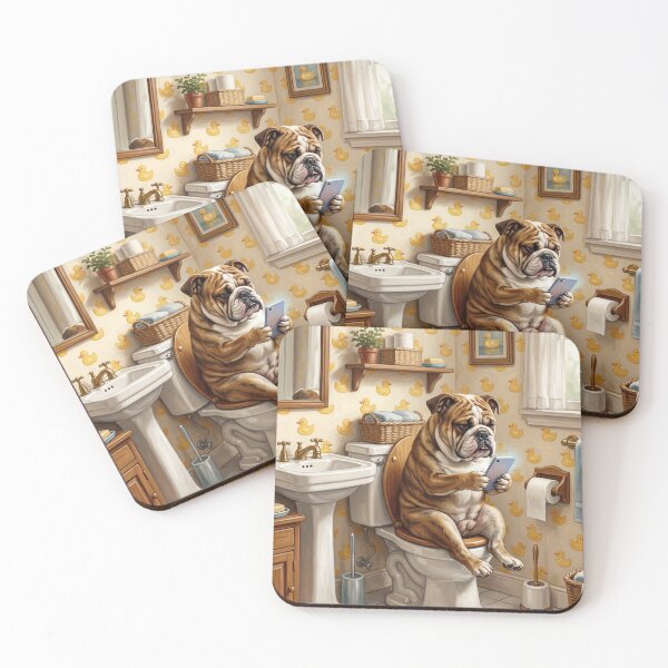 Item preview, Bulldog On a Toilet designed and sold by DamesStudios.