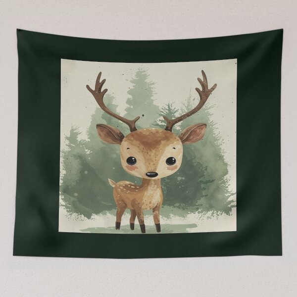 Item preview, Sweet Baby Stag Forest Artwork  designed and sold by NivyasArtistry.