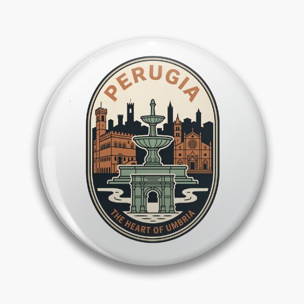 Item preview, Vintage Perugia Italy Travel Badge Heart of Umbria designed and sold by k3rstman1.