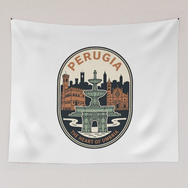 Item preview, Vintage Perugia Italy Travel Badge Heart of Umbria designed and sold by k3rstman1.