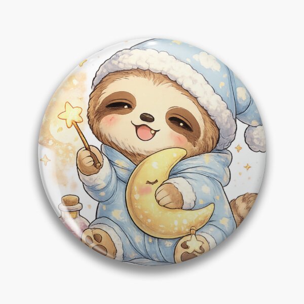 Item preview, Cute Sleepy Sloth Moon Wizard designed and sold by neonvael.