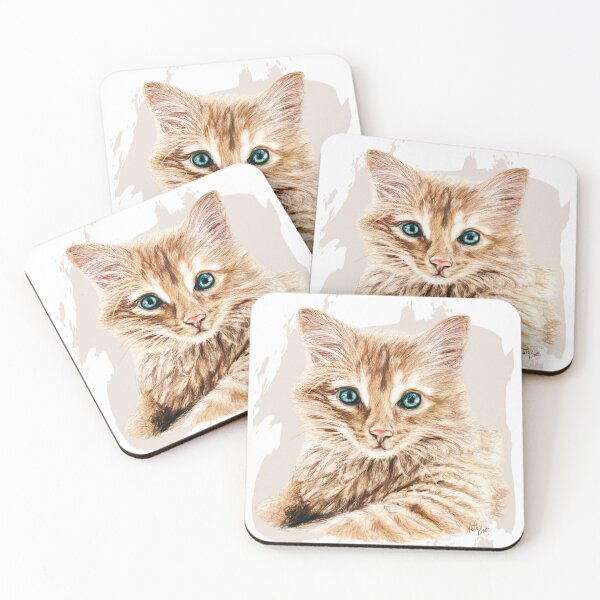 Item preview, Cute long-haired ginger kitten designed and sold by NathBros.