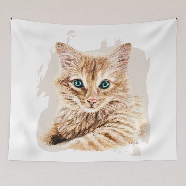 Item preview, Cute long-haired ginger kitten designed and sold by NathBros.