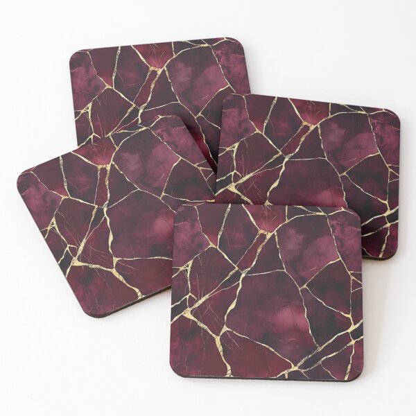 Item preview, Abstract Burgundy and Gold Marble Design designed and sold by ZedColors.