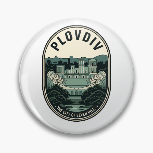 Item preview, Vintage Plovdiv Bulgaria Ancient Roman Theatre Badge designed and sold by k3rstman1.