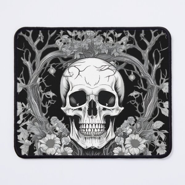Item preview, Gothic Botanical Skull Roots Engraving designed and sold by DarkOriginArts.