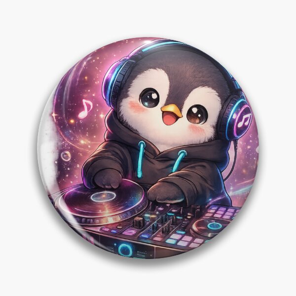 Item preview, Cute Penguin DJ With Headphones designed and sold by neonvael.