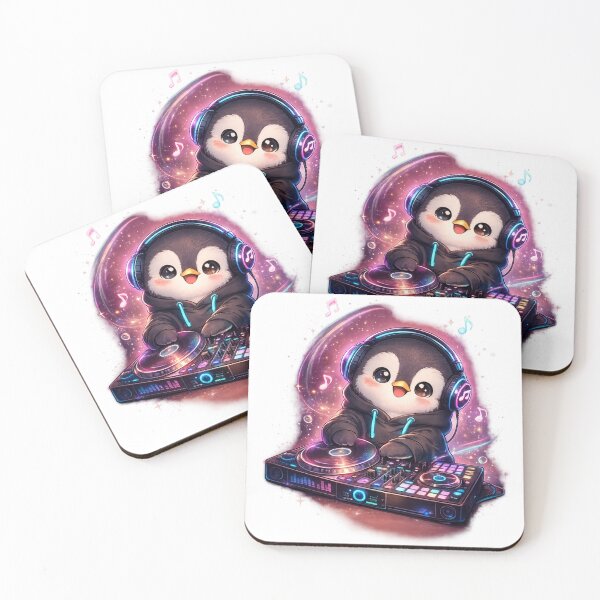 Item preview, Cute Penguin DJ With Headphones designed and sold by neonvael.