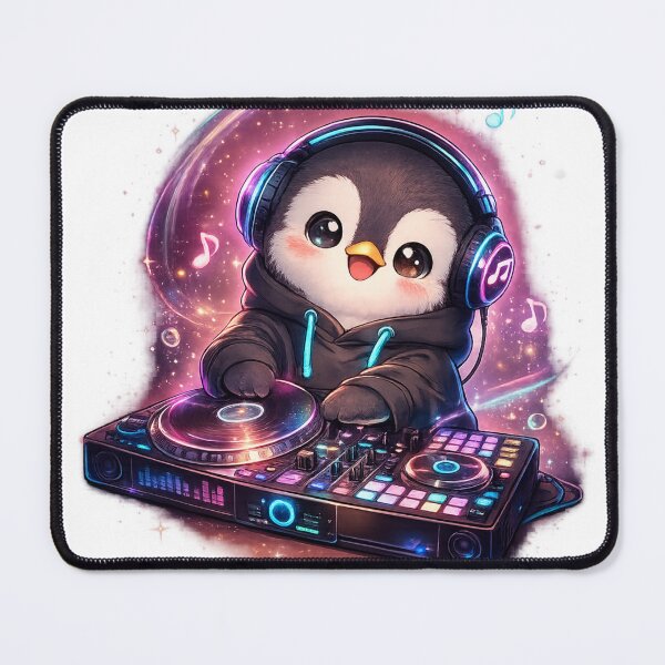 Item preview, Cute Penguin DJ With Headphones designed and sold by neonvael.