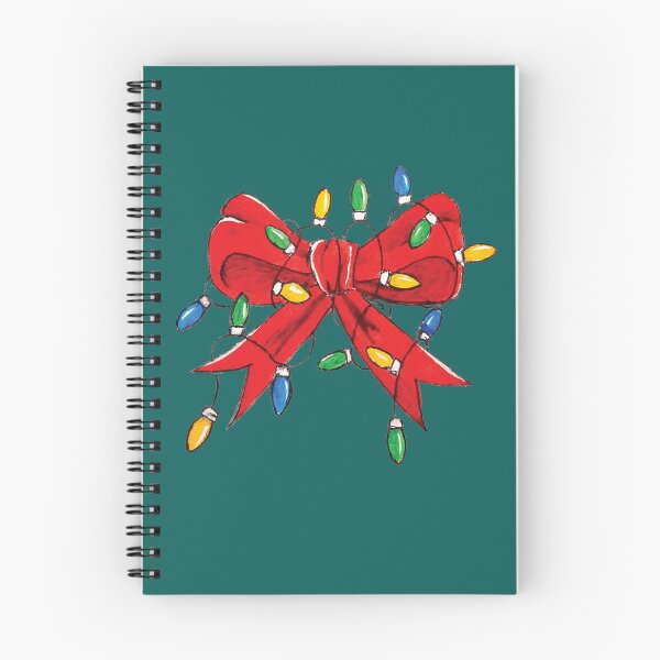 Item preview, Red Christmas Bow Strangled by Festive String Lights - Hand Drawn Holiday Chaos designed and sold by Twisted-Type-Co.