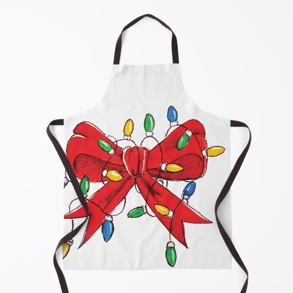 Item preview, Red Christmas Bow Strangled by Festive String Lights - Hand Drawn Holiday Chaos designed and sold by Twisted-Type-Co.