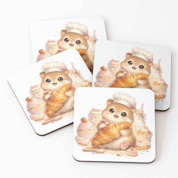 Item preview, Cute Hamster Baker With Croissant designed and sold by neonvael.