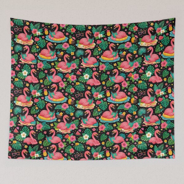Item preview, Summer Flamingo Reading Pattern | Tropical Book Lover Design designed and sold by Mirosi-S.
