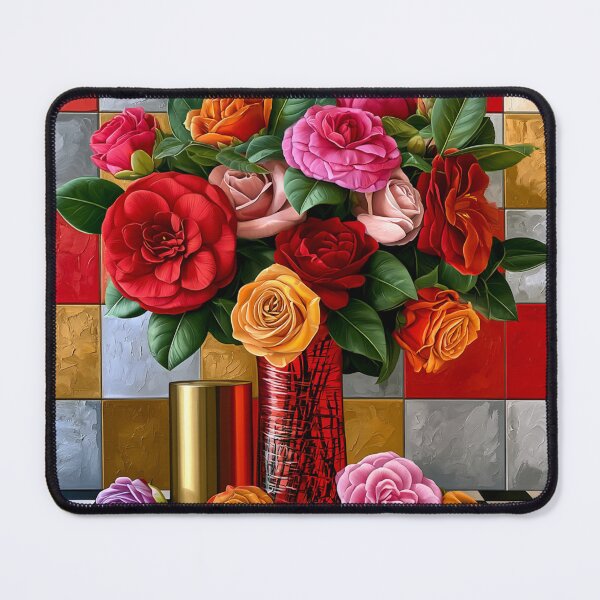Item preview, Picasso Camellia Reverie – Cubist Floral Bouquet Art designed and sold by VelvetThornsArt.