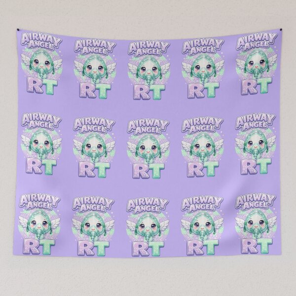 Item preview, Cute Kawaii Oxygen Mask Angel Respiratory Therapist Gift Design for Respiratory Care Week Nurse Life RT Pastel Aesthetic POD Art designed and sold by ClinicalHubs.