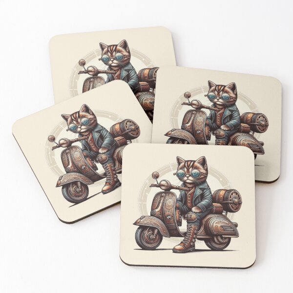 Item preview, Steampunk Cat Scooter – Whimsical Retro Adventure Design designed and sold by Dogandesighn.