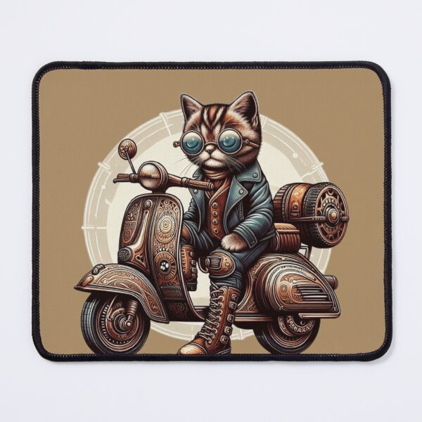 Item preview, Steampunk Cat Scooter – Whimsical Retro Adventure Design designed and sold by Dogandesighn.