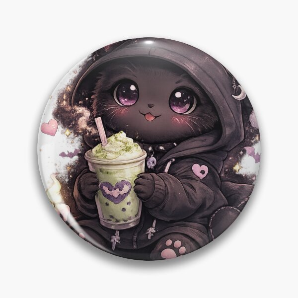 Item preview, Gothic Kawaii Cat With Boba designed and sold by neonvael.