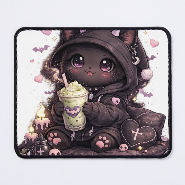 Item preview, Gothic Kawaii Cat With Boba designed and sold by neonvael.