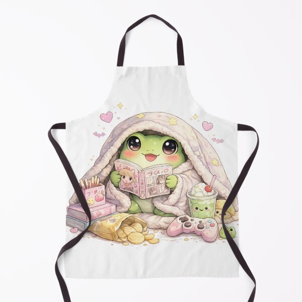 Item preview, Cute Cozy Frog Gamer Reading Manga designed and sold by neonvael.