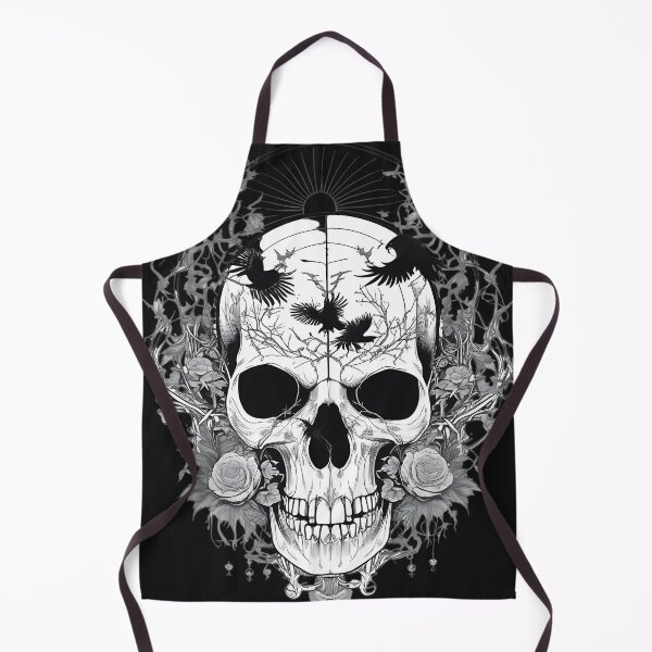 Item preview, Gothic Skull and Ravens Etching Art designed and sold by DarkOriginArts.