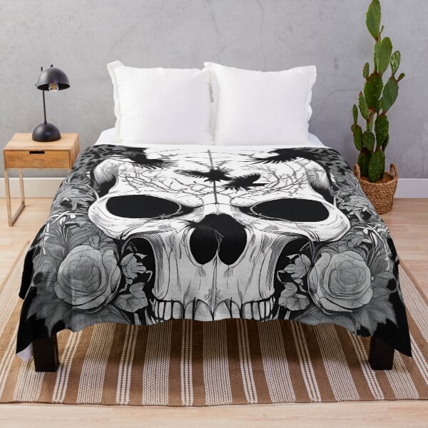 Item preview, Gothic Skull and Ravens Etching Art designed and sold by DarkOriginArts.