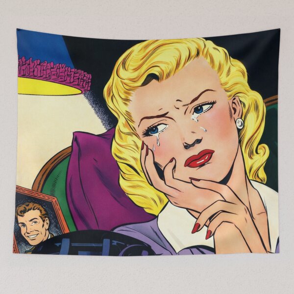Item preview, Vintage Forlorn Romance Illustration – Classic 50s Soap‑Opera Comic Art designed and sold by Analog Aura .