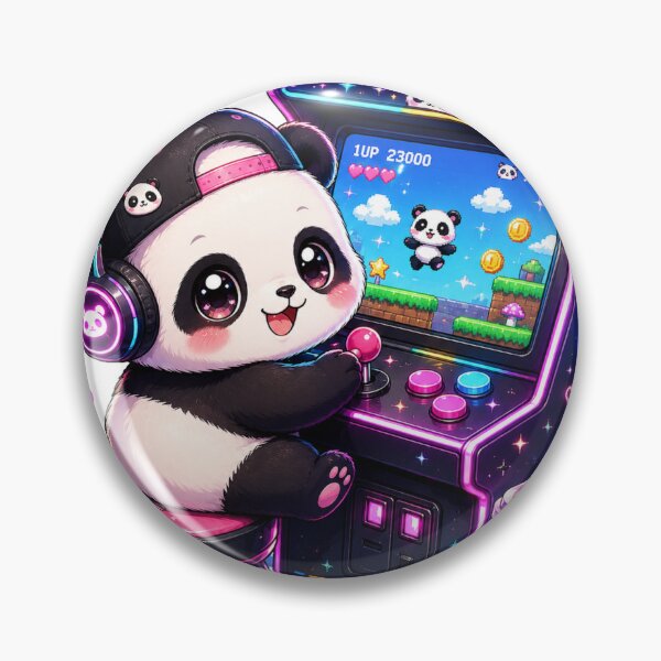 Item preview, Cute Panda Gamer Arcade Machine designed and sold by neonvael.