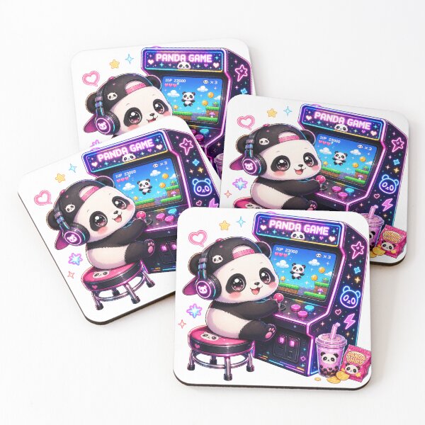 Item preview, Cute Panda Gamer Arcade Machine designed and sold by neonvael.