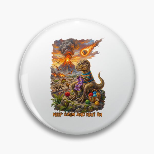 Item preview, T-Rex Knitting Volcano Apocalypse Keep Calm designed and sold by TeeARTHY.