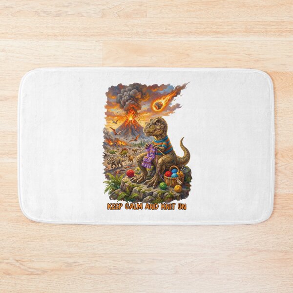 Item preview, T-Rex Knitting Volcano Apocalypse Keep Calm designed and sold by TeeARTHY.