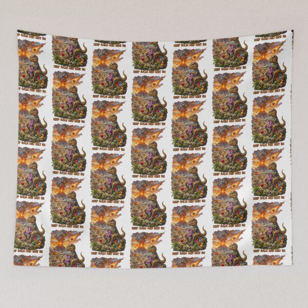 Item preview, T-Rex Knitting Volcano Apocalypse Keep Calm designed and sold by TeeARTHY.
