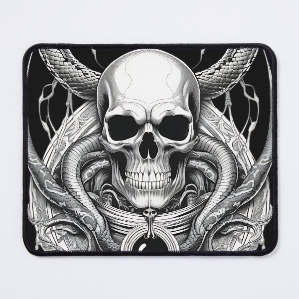 Item preview, Gothic Snake Serpent Skull Engraving designed and sold by DarkOriginArts.
