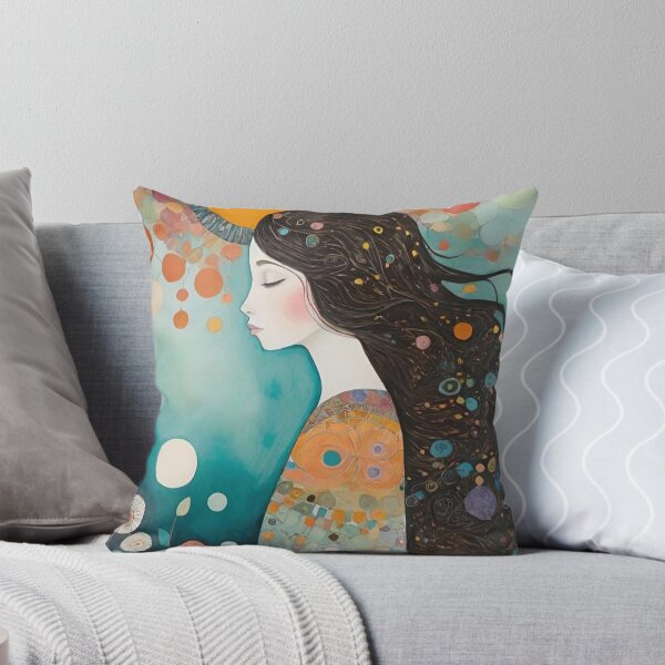 Item preview, Dreamy girl - Patterned Side Profile illustration  designed and sold by SonSonia.