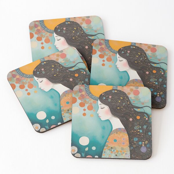 Item preview, Dreamy girl - Patterned Side Profile illustration  designed and sold by SonSonia.
