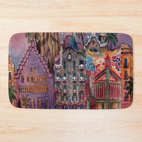 Item preview, Whimsical Park Guell Architecture Illustration designed and sold by posteriocrew.