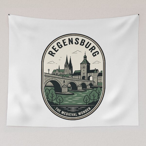 Item preview, Regensburg Germany Medieval Stone Bridge Skyline designed and sold by k3rstman1.