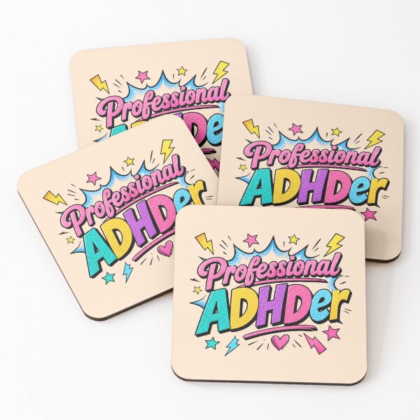 Item preview, Professional ADHDer – Funny Neurodivergent Retro Pop Art ADHD Design designed and sold by TheStephanieRome.