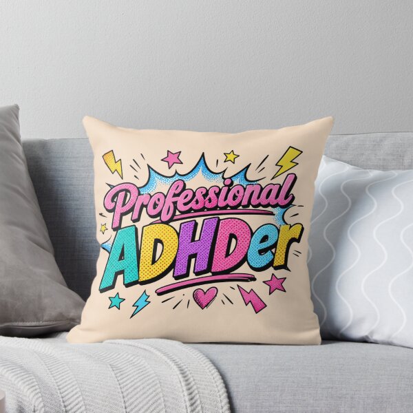 Item preview, Professional ADHDer – Funny Neurodivergent Retro Pop Art ADHD Design designed and sold by TheStephanieRome.
