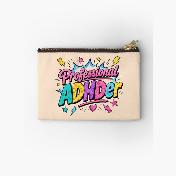 Item preview, Professional ADHDer – Funny Neurodivergent Retro Pop Art ADHD Design designed and sold by TheStephanieRome.