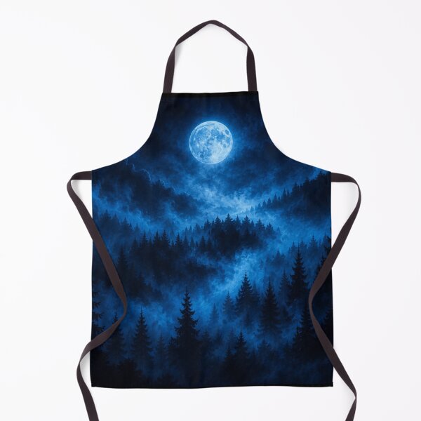 Item preview, Moonlit Pine Forest Blue Mist Mystical Art designed and sold by irfanshikh.