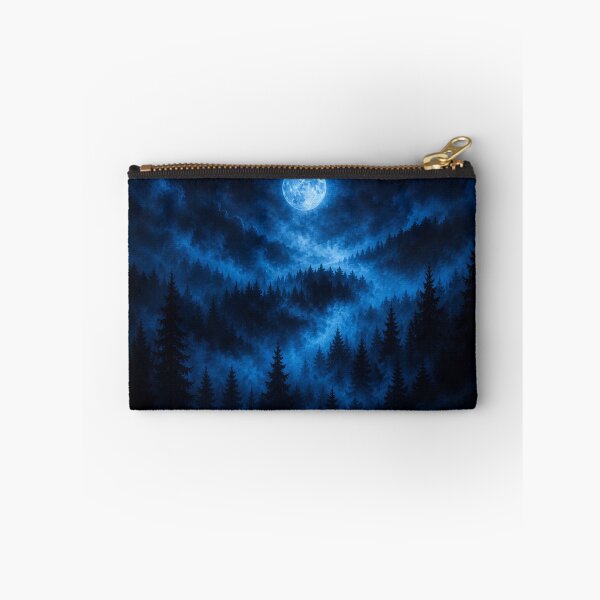 Item preview, Moonlit Pine Forest Blue Mist Mystical Art designed and sold by irfanshikh.
