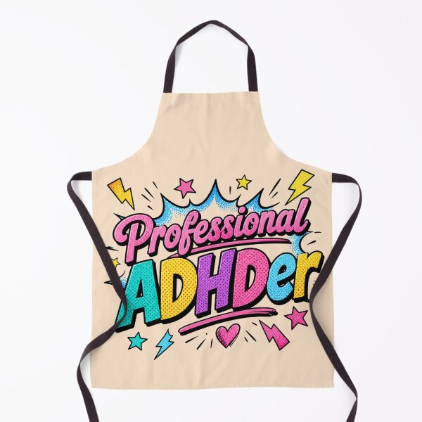 Item preview, Professional ADHDer – Funny Neurodivergent Retro Pop Art ADHD Design designed and sold by TheStephanieRome.