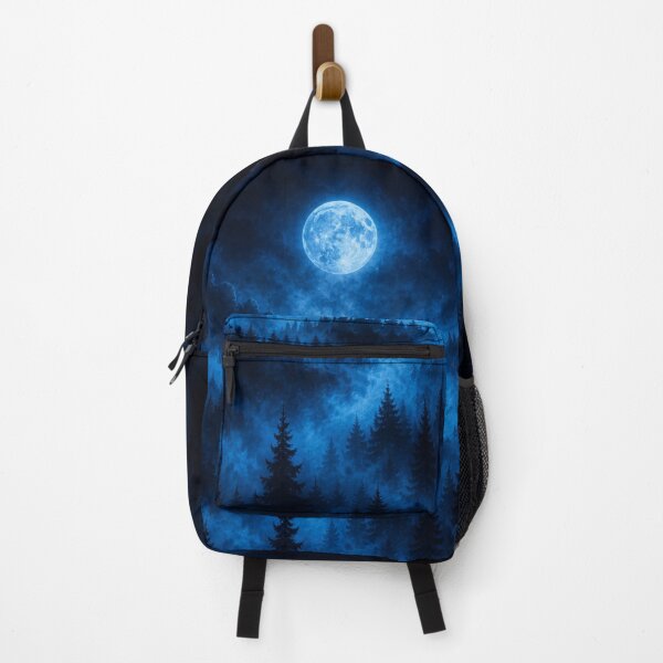 Item preview, Moonlit Pine Forest Blue Mist Mystical Art designed and sold by irfanshikh.
