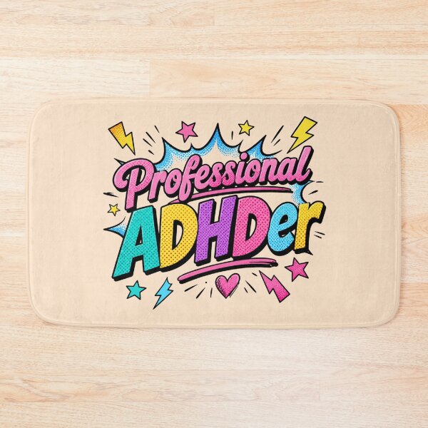 Item preview, Professional ADHDer – Funny Neurodivergent Retro Pop Art ADHD Design designed and sold by TheStephanieRome.
