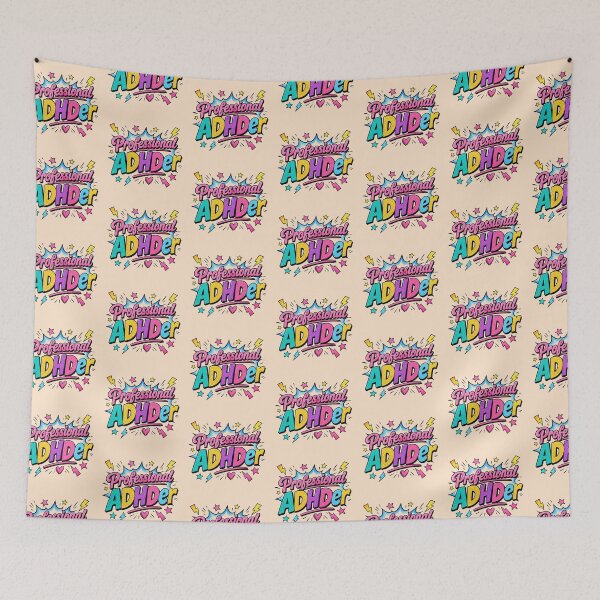 Item preview, Professional ADHDer – Funny Neurodivergent Retro Pop Art ADHD Design designed and sold by TheStephanieRome.