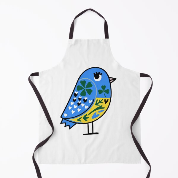 Item preview, Lucky Blue Folk Bird Art | Whimsical Scandinavian Bird Illustration designed and sold by Filora Atelier | Bird Art.