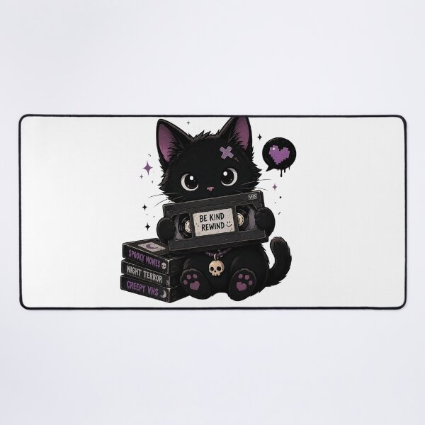 Item preview, Be Kind Rewind Gothic Cat designed and sold by neonvael.