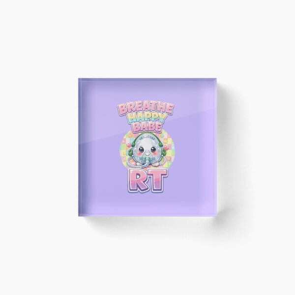 Item preview, Cute Kawaii Oxygen Mask Mascot Respiratory Therapist Gift Shirt | Breathe Happy Babe RT | Respiratory Care Week Medical Worker Checkered Design designed and sold by ClinicalHubs.